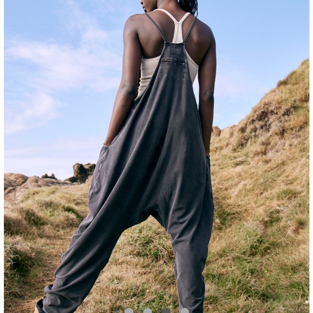 Free People Hot Shot Onesie Washed Black